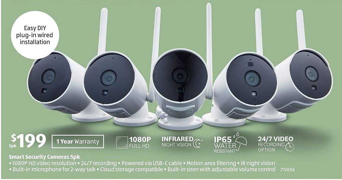 Smart Security Cameras 5pk