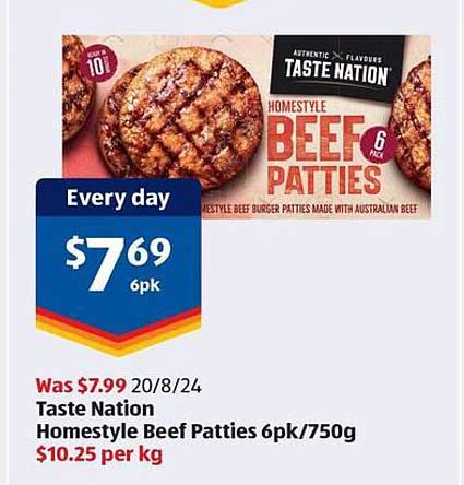 Taste Nation Homestyle Beef Patties