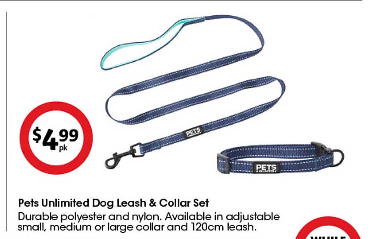 Pets Unlimited Dog Leash & Collar Set