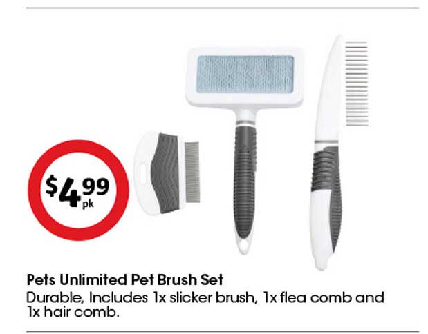 Pets Unlimited Pet Brush Set