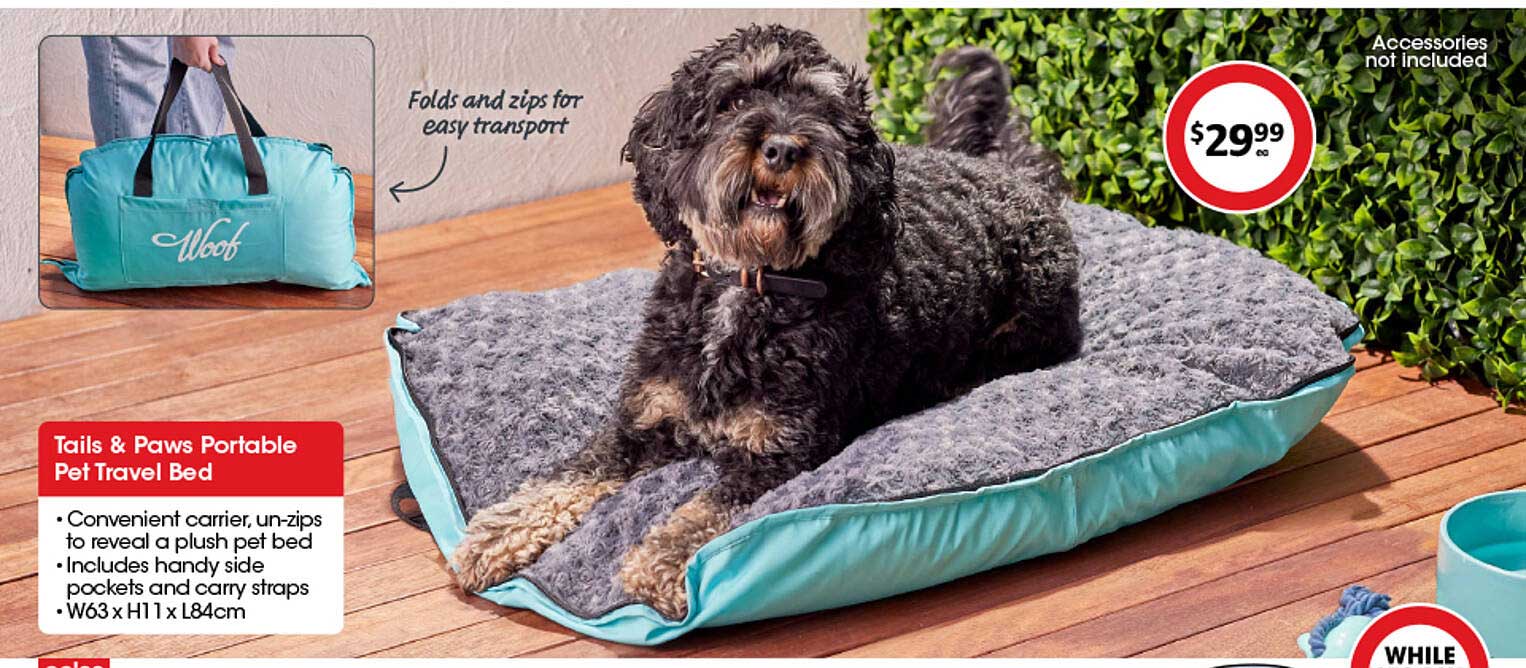 Tails & Paws Portable Pet Travel Bed