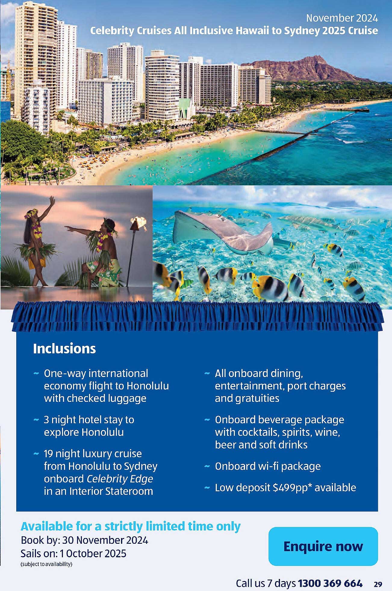 Celebrity Cruises All Inclusive Hawaii to Sydney 2025 Cruise