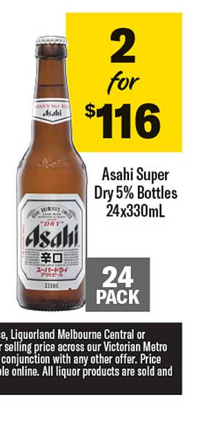 Asahi Super Dry 5% Bottles 24x330mL