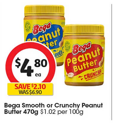 Bega Smooth or Crunchy Peanut Butter