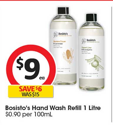 Bosisto's Hand Wash Refill 1 Litre