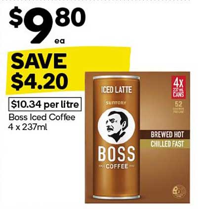 Boss Iced Coffee 4 x 237ml