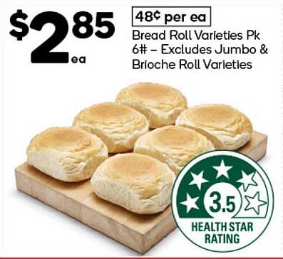 Bread Roll Varieties Pk 6#