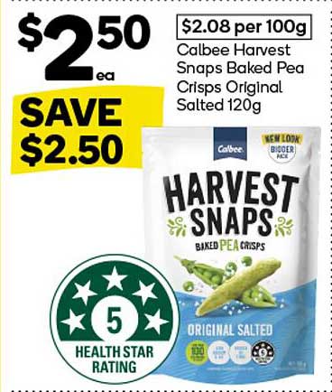 Calbee Harvest Snaps Baked Pea Crisps Original Salted