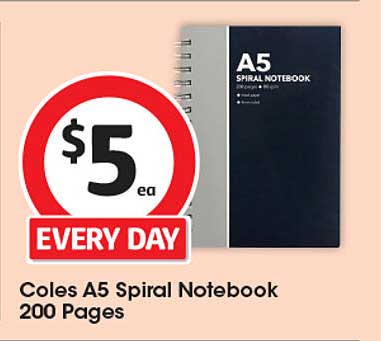 Coles A5 Spiral Notebook