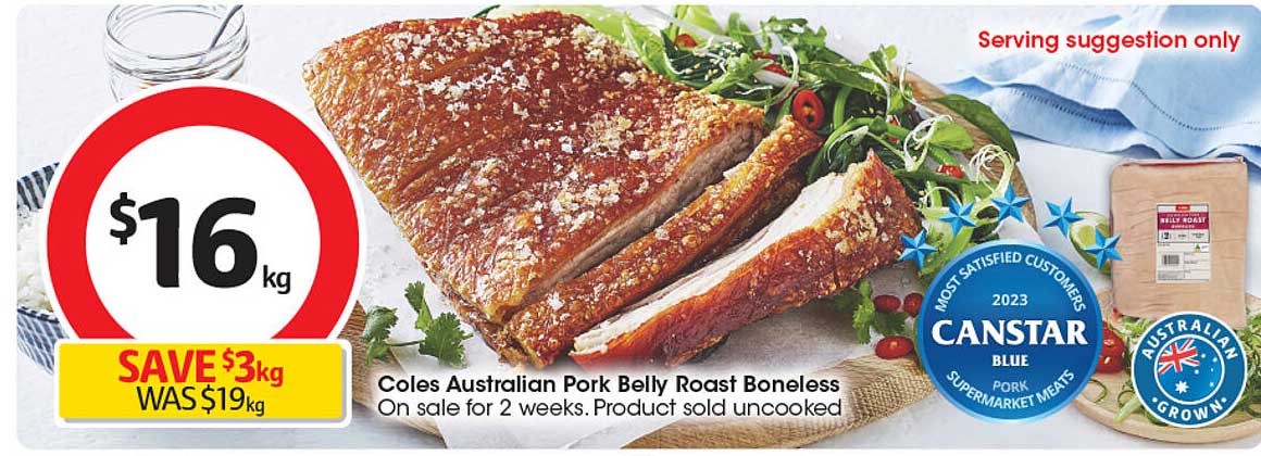 Coles Australian Pork Belly Roast Boneless