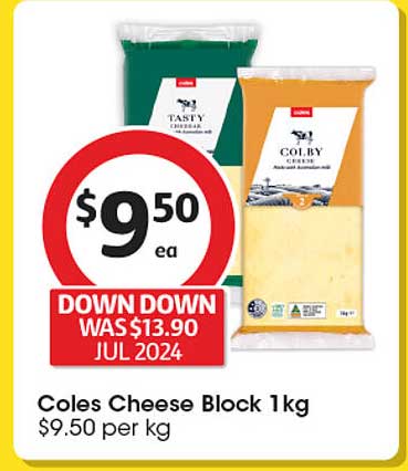 Coles Cheese Block 1kg