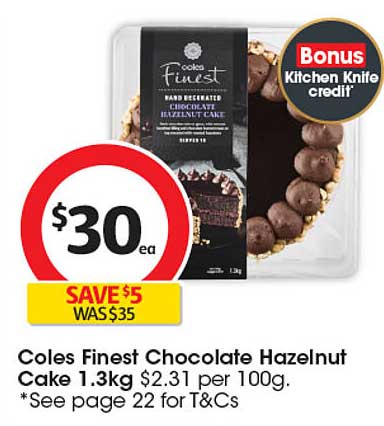 Coles Finest Chocolate Hazelnut Cake