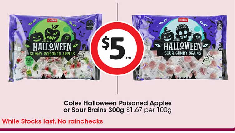 Coles Halloween Poisoned Apples or Sour Brains