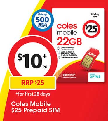 Coles Mobile $25 Prepaid SIM