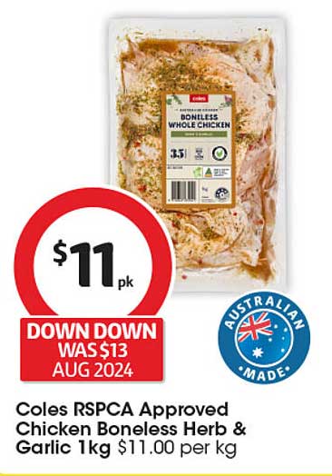 Coles RSPCA Approved Chicken Boneless Herb & Garlic