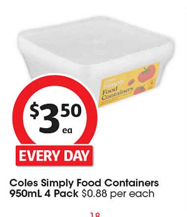 Coles Simply Food Containers