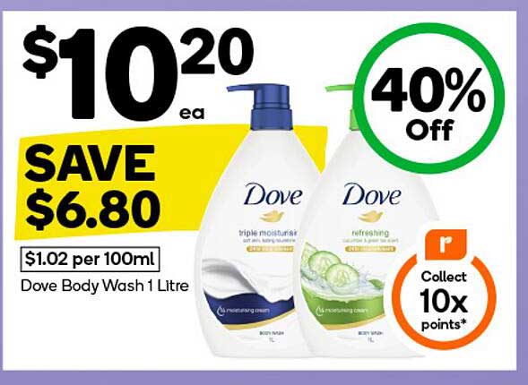 Dove Body Wash 1 Litre