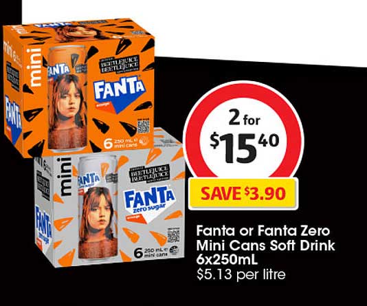 Fanta or Fanta Zero Mini Cans Soft Drink