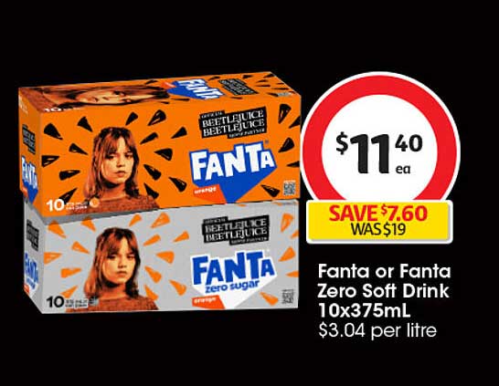 Fanta or Fanta Zero Soft Drink