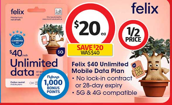 Felix $40 Unlimited Mobile Data Plan