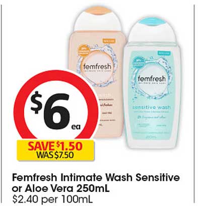 Femfresh Intimate Wash Sensitive or Aloe Vera