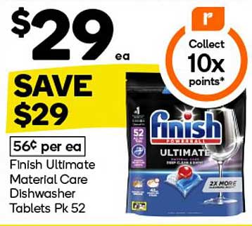 Finish Ultimate Material Care Dishwasher Tablets Pk 52