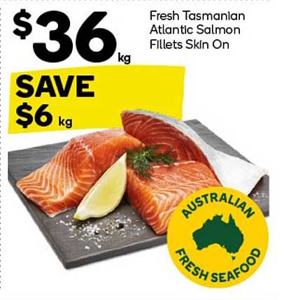 Fresh Tasmanian Atlantic Salmon Fillets Skin On