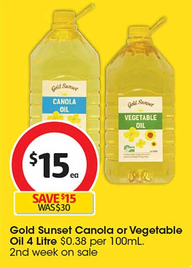 Gold Sunset Canola or Vegetable Oil