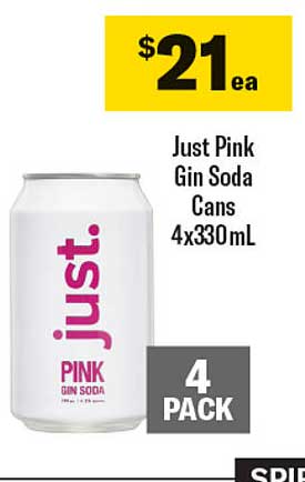 Just Pink Gin Soda Cans