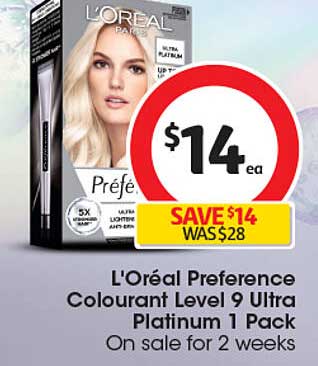 L'Oréal Preference Colourant Level 9 Ultra Platinum 1 Pack