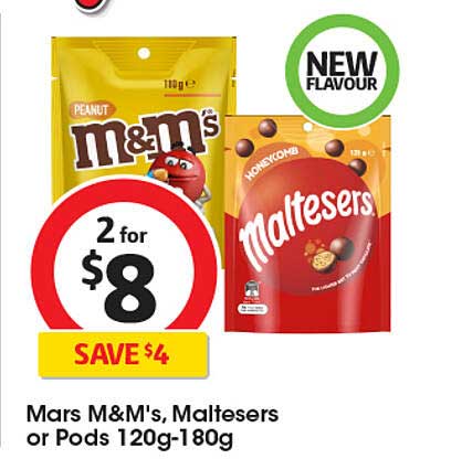 Mars M&M's, Maltesers or Pods 120g-180g