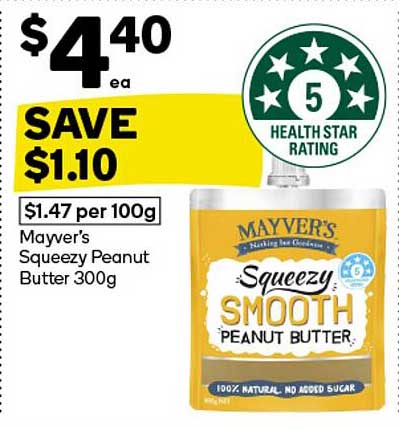 Mayver's Squeezy Smooth Peanut Butter