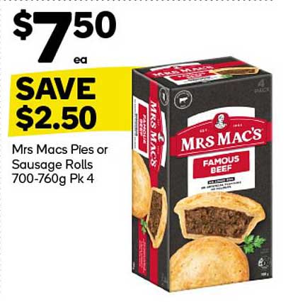 Mrs Macs Pies or Sausage Rolls