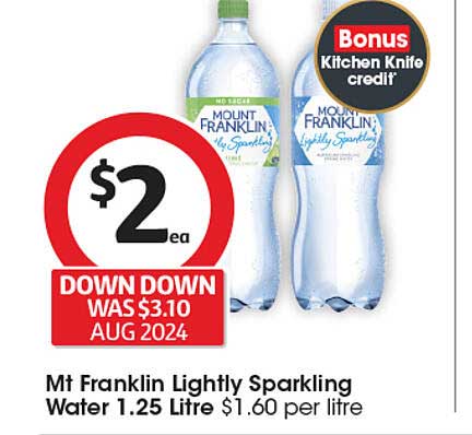 Mt Franklin Lightly Sparkling Water