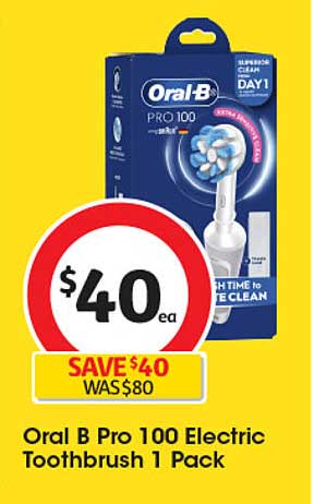 Oral B Pro 100 Electric Toothbrush 1 Pack