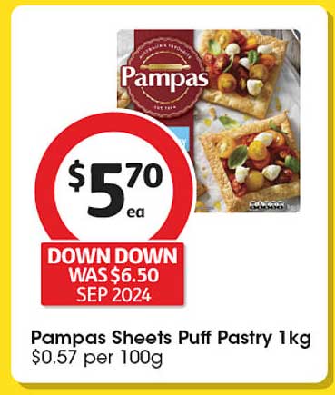 Pampas Sheets Puff Pastry 1kg