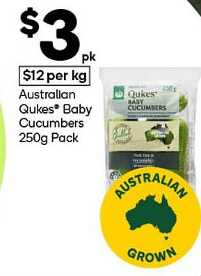 Qukes® Baby Cucumbers 250g Pack