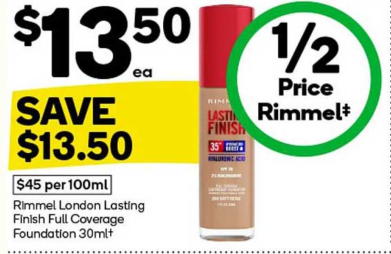 Rimmel London Lasting Finish Full Coverage Foundation 30ml