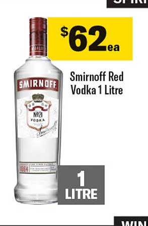 Smirnoff Red Vodka 1 Litre