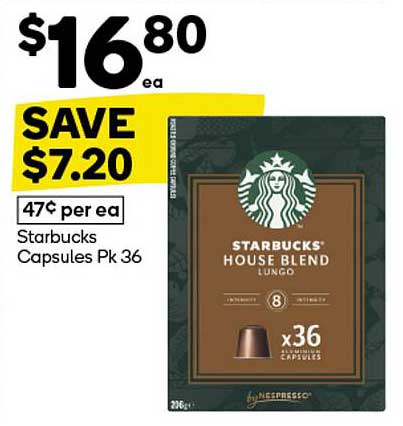 Starbucks House Blend Lungo Capsules Pk 36