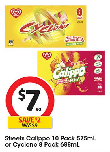 Streets Calippo 10 Pack or Cyclone 8 Pack