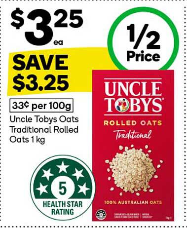 Uncle Tobys Rolled Oats Traditional