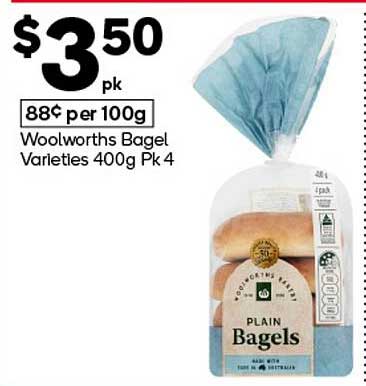 Woolworths Bagel Varieties