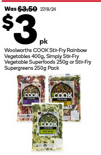 Woolworths COOK Stir-Fry Rainbow Vegetables