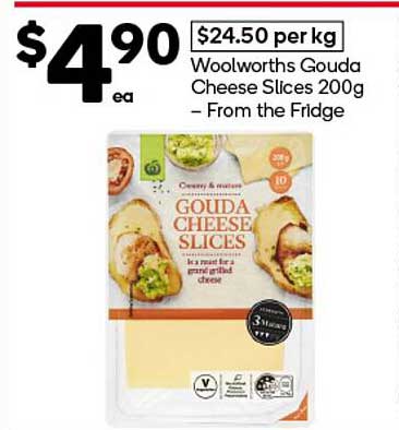 Woolworths Gouda Cheese Slices