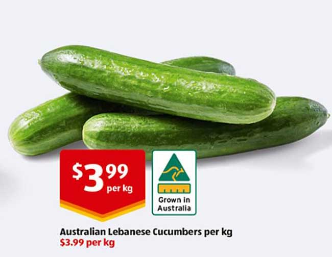 Australian Lebanese Cucumbers per kg