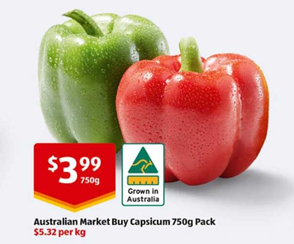 Australian Market Buy Capsicum 750 Pack