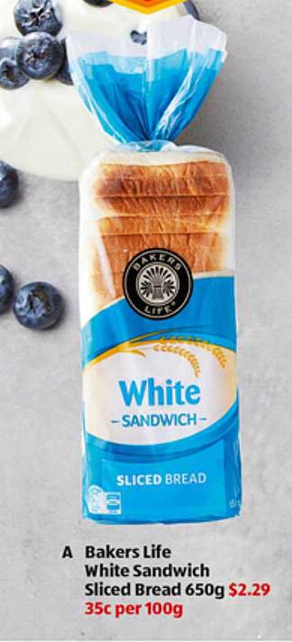 Bakers Life White Sandwich Sliced Bread