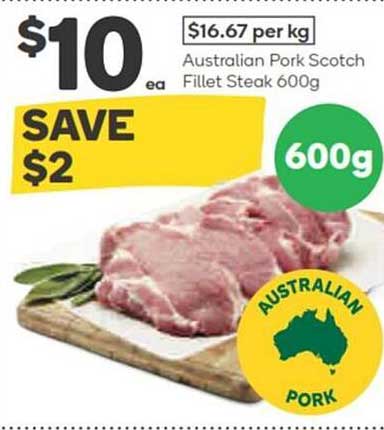 Australian Pork Scotch Fillet Steak