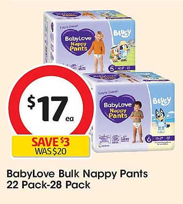 BabyLove Bulk Nappy Pants 22 Pack-28 Pack